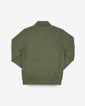 14oz Ultra Heavyweight Loopwheel Cotton Zip Up Sweater - Olive Green