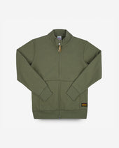 14oz Ultra Heavyweight Loopwheel Cotton Zip Up Sweater - Olive Green