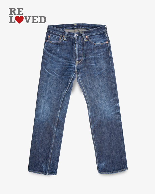 21oz Selvedge Denim Straight Cut Jeans - Indigo (IH-634S) Tag 29, Hemmed to 29.0"