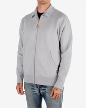 14oz Ultra Heavyweight Loopwheel Cotton Zip Up Sweater - Grey
