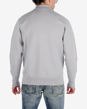 14oz Ultra Heavyweight Loopwheel Cotton Zip Up Sweater - Grey