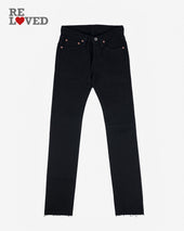 21oz Selvedge Denim Slim Tapered Jeans - Superblack (Fades To Grey) (BS69xSOP420) Tag 28, Cut to 33.0''