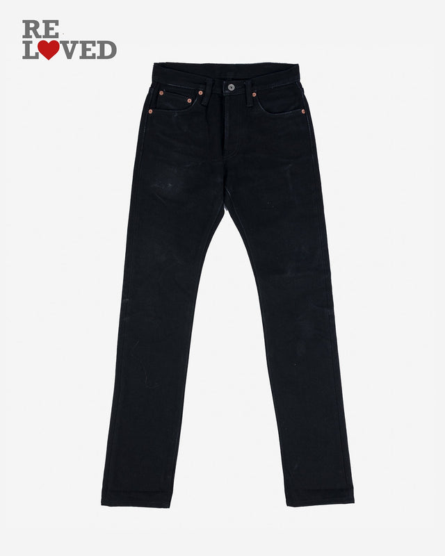 21oz Selvedge Denim Slim-Tapered Cut Jeans - Black (IH-8301S) Tag 28, Hemmed to 31.0''