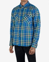 Ultra Heavy Flannel Tartan Check Work Shirt - Blue