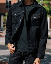 14oz Selvedge Denim Modified Type III Jacket - Indigo Overdyed Black