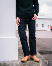19oz Left Hand Twill Selvedge Denim Relaxed Tapered Cut Jeans - Indigo