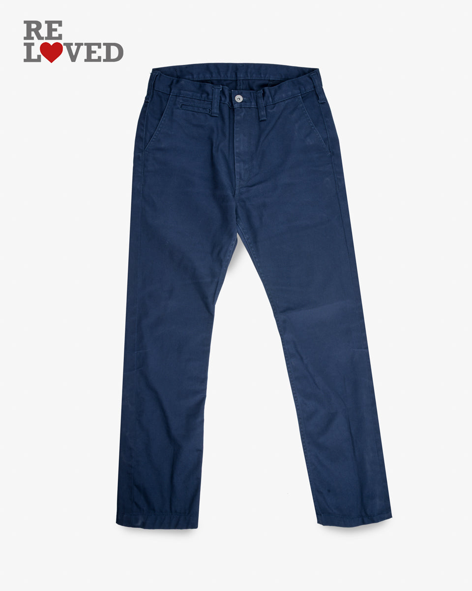 9oz Mercerised Selvedge Cotton Slim Tapered Chinos Tag 32 Hemmed To 29 5