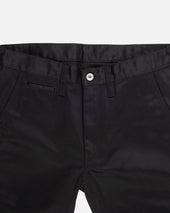 9oz Mercerised Selvedge Cotton Slim Tapered Chinos - Black