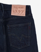 16oz Slubby Selvedge Denim Slim Tapered Cut Jeans - Indigo Overdyed Black