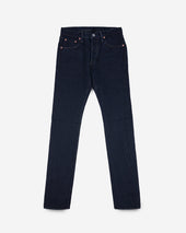 16oz Slubby Selvedge Denim Slim Tapered Cut Jeans - Indigo Overdyed Black
