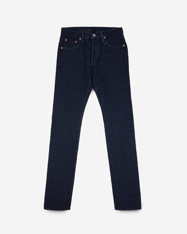 16oz Slubby Selvedge Denim Slim Tapered Cut Jeans - Indigo Overdyed Black
