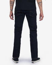 16oz Slubby Selvedge Denim Slim Tapered Cut Jeans - Indigo Overdyed Black