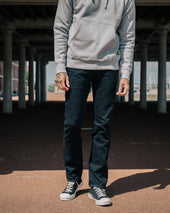 16oz Slubby Selvedge Denim Slim Tapered Cut Jeans - Indigo Overdyed Black