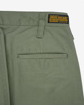 9oz Mercerised Selvedge Cotton Slim Tapered Chinos - Olive