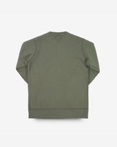 14oz Ultra Heavyweight Loopwheel Cotton Crew Neck Sweat - Olive