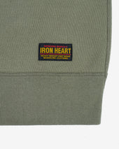 14oz Ultra Heavyweight Loopwheel Cotton Crew Neck Sweat - Olive
