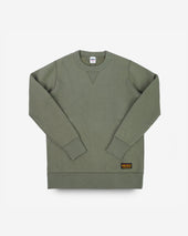 14oz Ultra Heavyweight Loopwheel Cotton Crew Neck Sweat - Olive