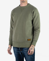 14oz Ultra Heavyweight Loopwheel Cotton Crew Neck Sweat - Olive
