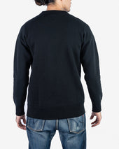 14oz Ultra Heavyweight Loopwheel Cotton Crew Neck Sweat - Black