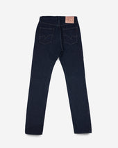 16oz Slubby Selvedge Denim Relaxed Tapered Cut Jeans - Indigo Overdyed Black