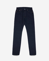 16oz Slubby Selvedge Denim Relaxed Tapered Cut Jeans - Indigo Overdyed Black