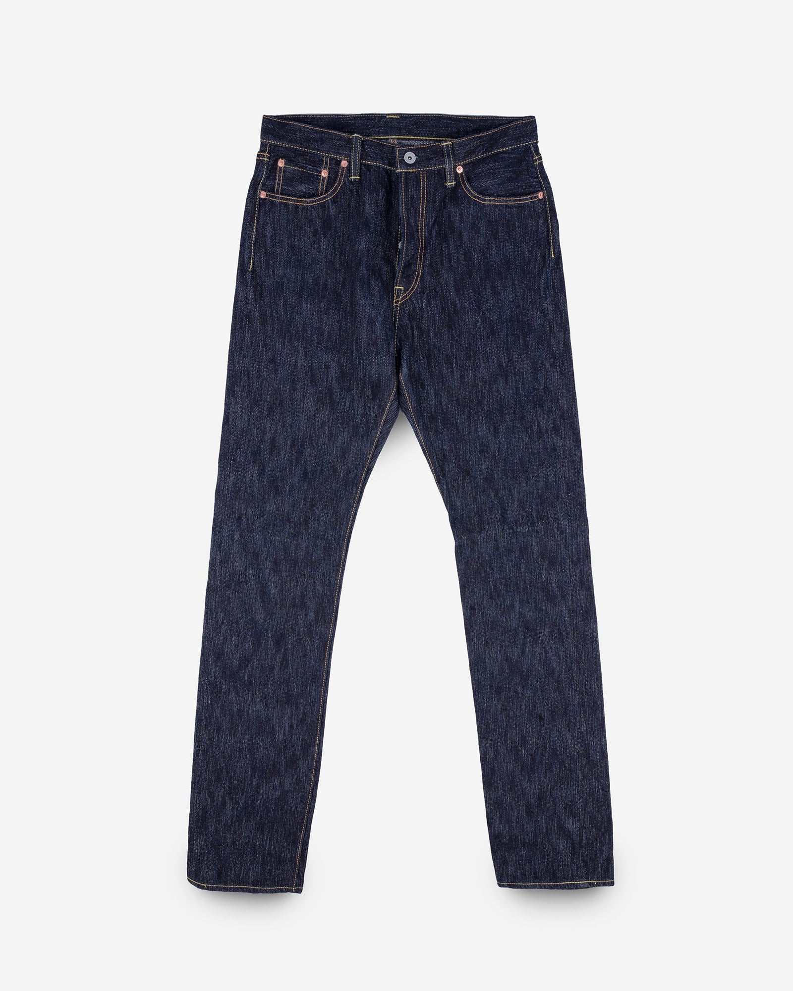 16oz Slubby Selvedge Denim Relaxed Tapered Cut Jeans - Indigo