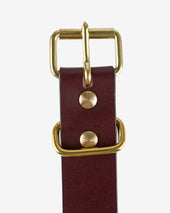 OGL Single Prong Brass Roller Buckle Leather Belt - Full Dyed Tan