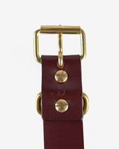 OGL Single Prong Brass Roller Buckle Leather Belt - Full Dyed Tan