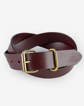 OGL Single Prong Brass Roller Buckle Leather Belt - Full Dyed Tan
