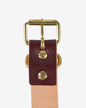 OGL Single Prong Brass Roller Buckle Leather Belt - Hand Dyed Brown