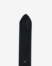 OGL Single Prong Brass Roller Buckle Leather Belt - Full Dyed Black