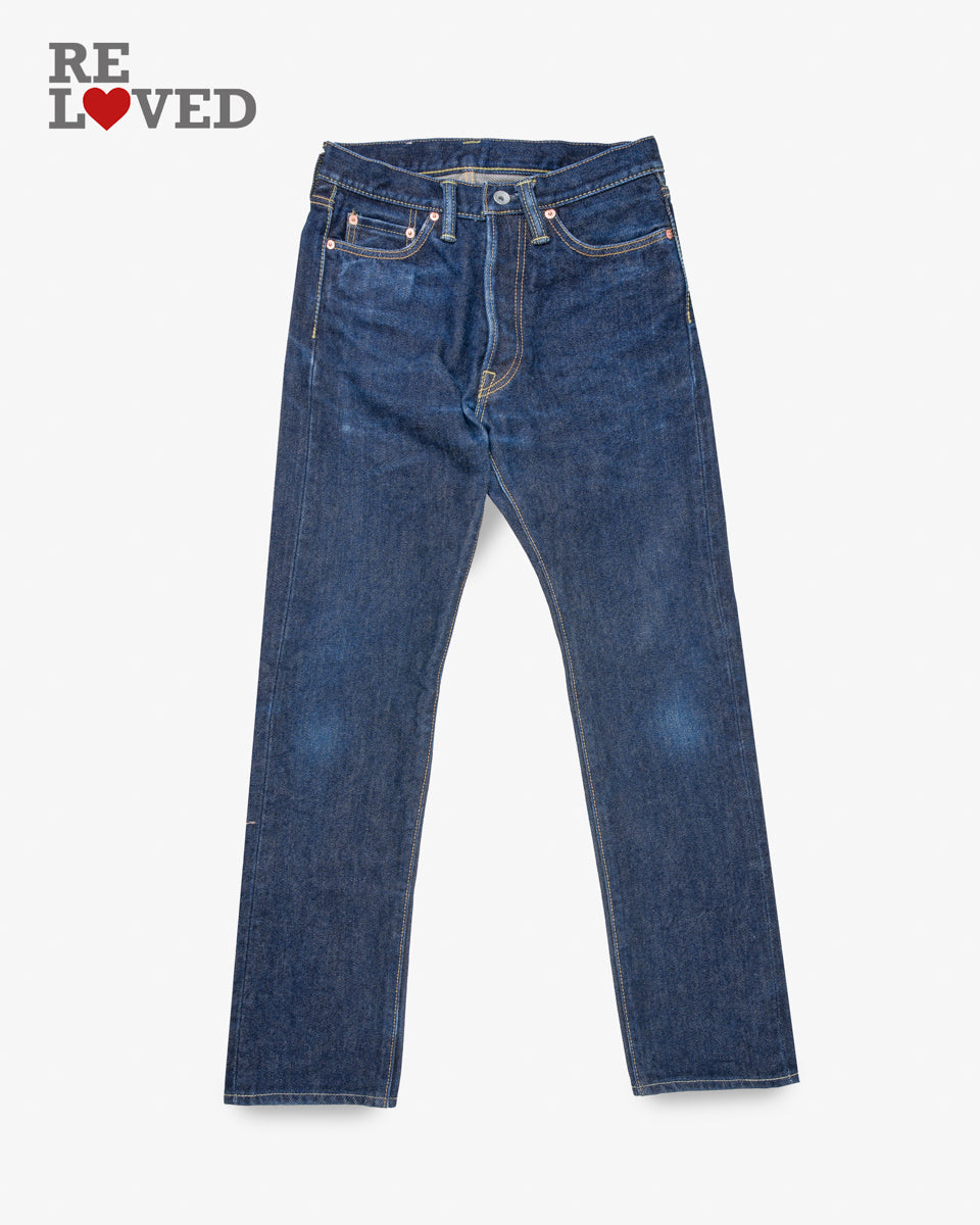 21oz Selvedge Denim Medium High Rise Tapered Cut Jeans Tag 29 Hemmed To 30 5