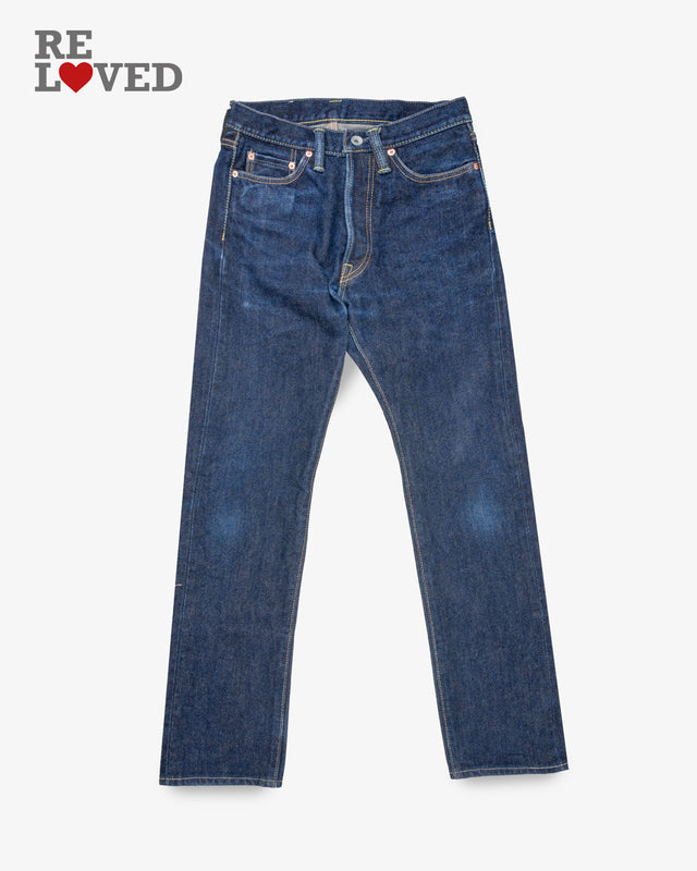 21oz Selvedge Denim Medium/High Rise Tapered Cut Jeans - Indigo (IH-888S-21) Tag 29, Hemmed to 30.5''