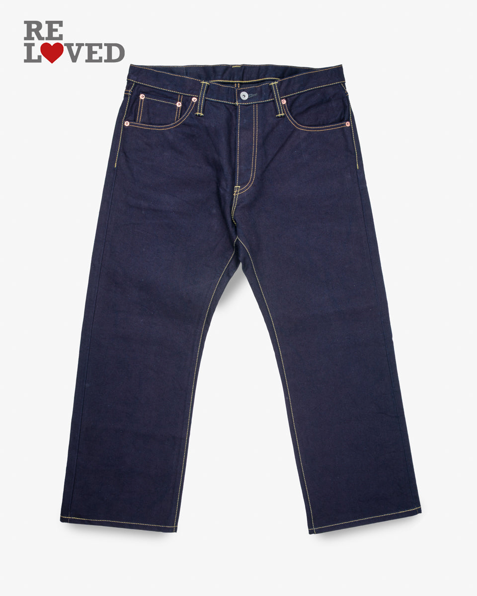 14oz Selvedge Denim Straight Cut Jeans Tag 36 Hemmed To 27 0