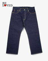 14oz Selvedge Denim Straight Cut Jeans - Indigo/Black (IH-634s-142ib) Tag 36, Hemmed to 27.0"