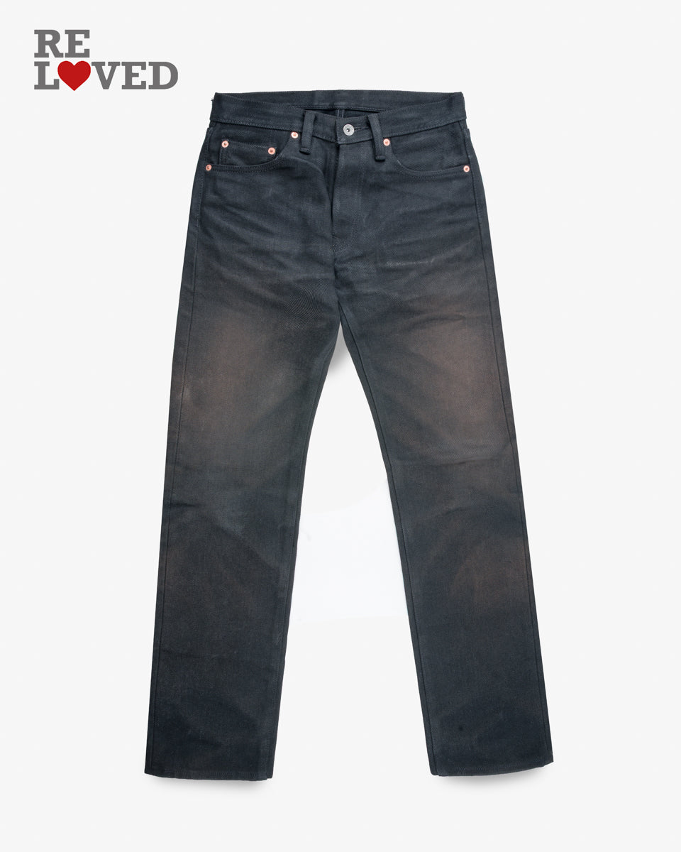 21oz Selvedge Denim Straight Cut Superblack Non Fade Tag 30 Hemmed To 32 0