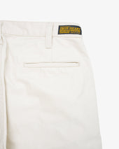 9oz Mercerised Selvedge Cotton Slim Tapered Chinos - Ivory (IH-721-IVO) Tag 35, Hemmed to 31.0"