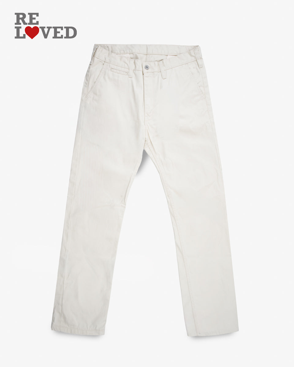 9oz Mercerised Selvedge Cotton Slim Tapered Chinos Tag 35 Hemmed To 31 0