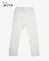 9oz Mercerised Selvedge Cotton Slim Tapered Chinos - Ivory (IH-721-IVO) Tag 35, Hemmed to 31.0"