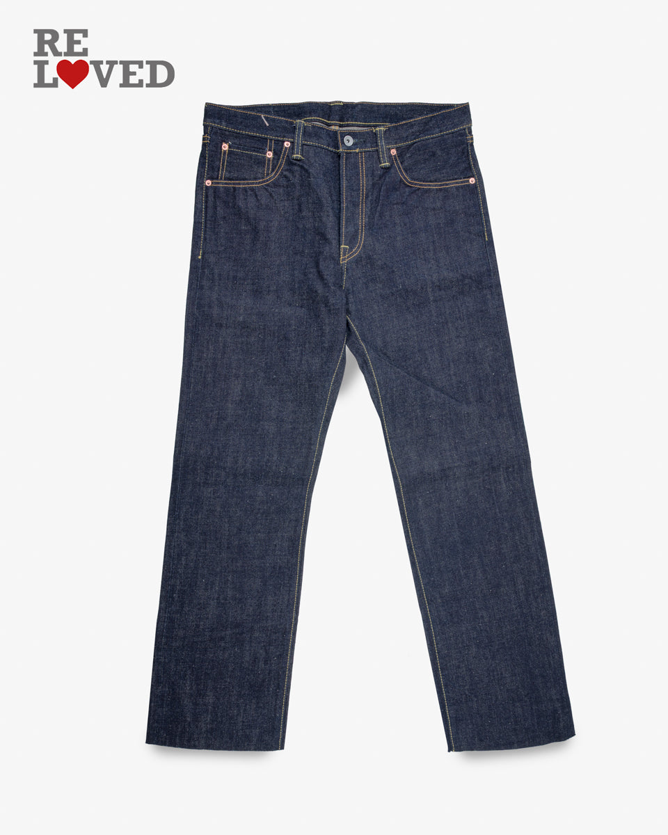 17oz Selvedge Denim Slim Straight Cut Jeans Natural Tag 36 Cut To 30 0