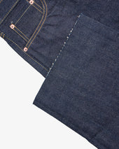 17oz Selvedge Denim Slim Straight Cut Jeans - Natural Indigo (IH-666N) Tag 36, Cut to 30.0"