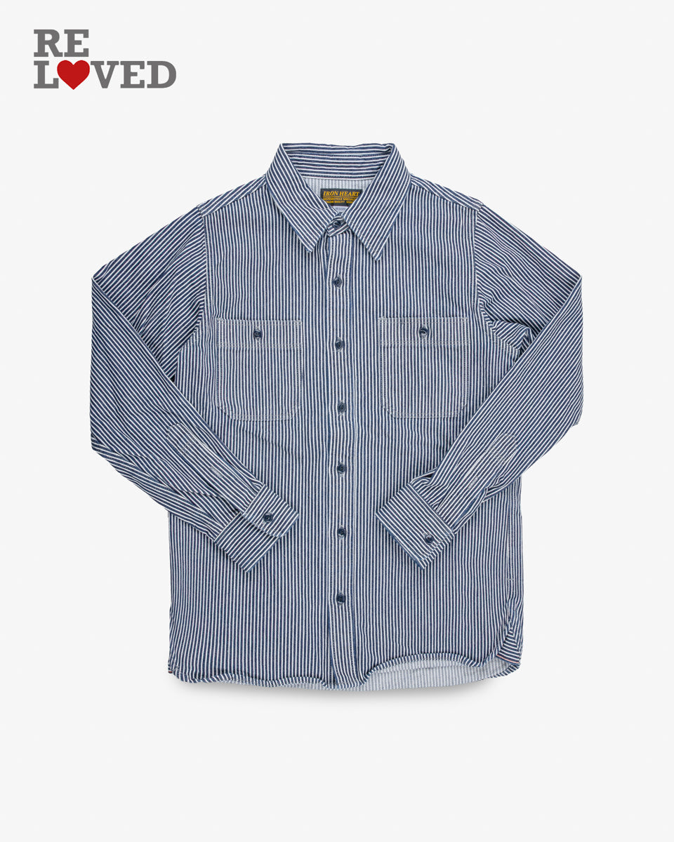 12oz Hickory Stripe Work Shirt Size Medium