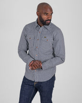 12oz Hickory Stripe CPO Shirt - Indigo