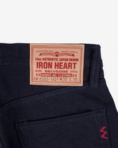 14oz Selvedge Denim Mid/High Rise Tapered Cut Jeans - Indigo/Indigo