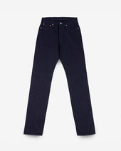 14oz Selvedge Denim Mid/High Rise Tapered Cut Jeans - Indigo/Indigo