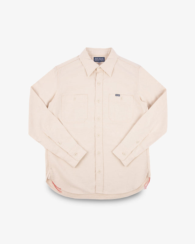 9oz Cotton Linen Work Shirt - Off White