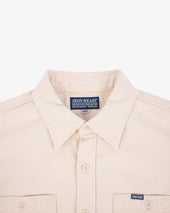 9oz Cotton Linen Work Shirt - Off White