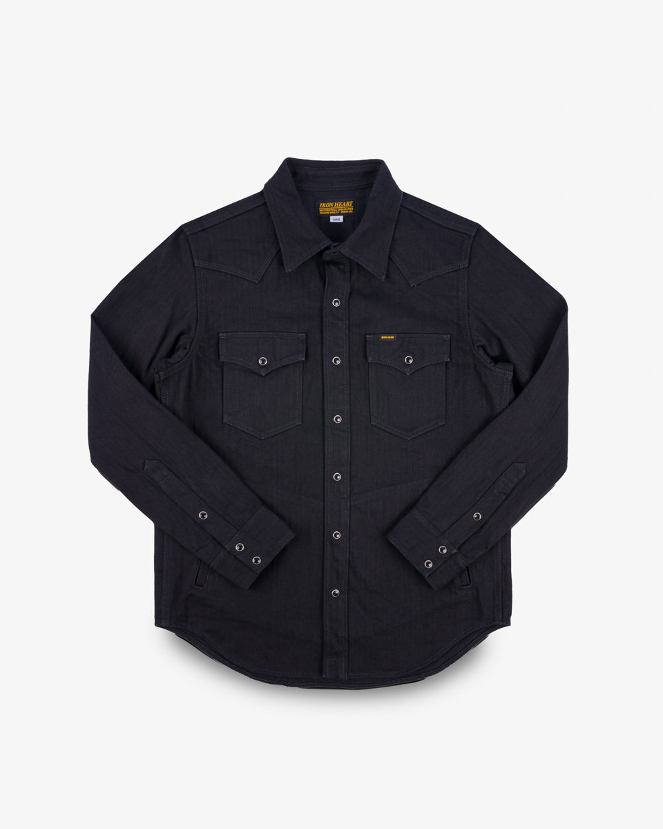 14oz Herringbone CPO Western Shirt - Black