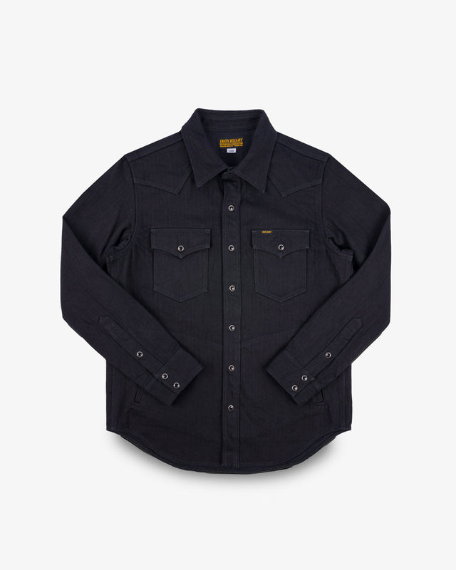14oz Herringbone CPO Western Shirt - Black