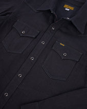 14oz Herringbone CPO Western Shirt - Black